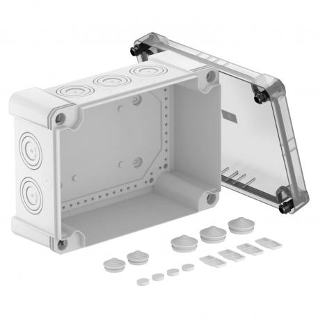 Junction box X 25 271x187x110 | 10 | IP67 | 10 x Ø25/40/50 | Grey / transparent