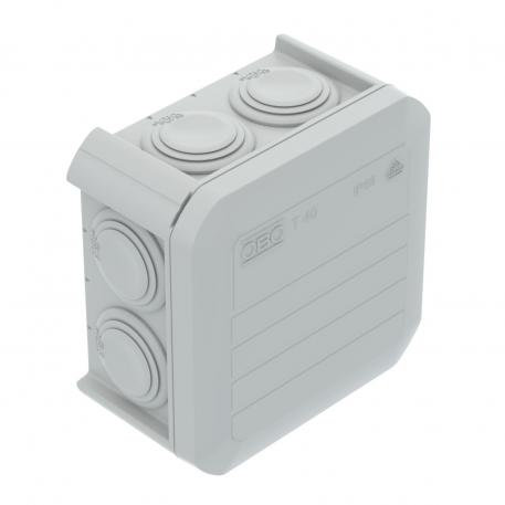 Junction box T 40, plug-in seal 77x77x46 | 7 | IP56 | 7 x M25 | Light grey; RAL 7035