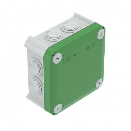 Junction box T 60, plug-in seal 100x100x48 | 7 | IP66 | 7 x M25 | Grey / green