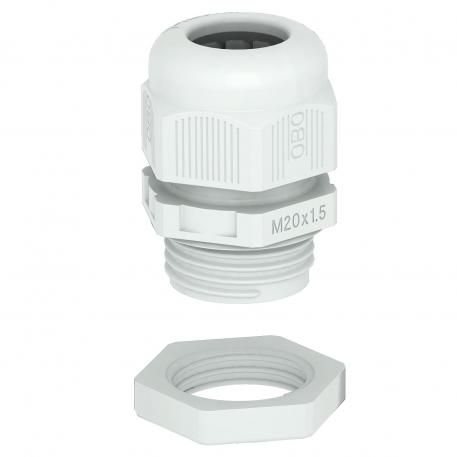 Cable gland, metric thread, set with locknut, light grey  |  | M40 x 1,5 | no | Light grey; RAL 7035