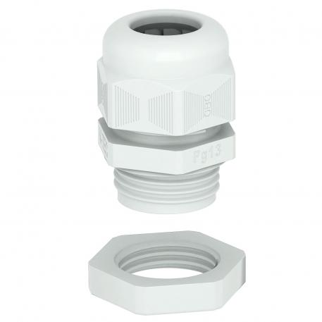 Cable gland, PG thread, set with locknut, light grey  |  | Pg 9 | no | Light grey; RAL 7035