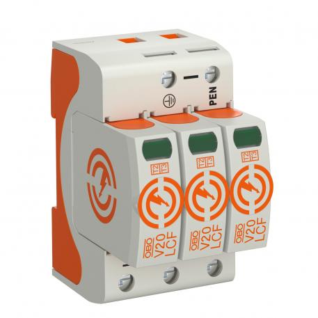 V20 surge arrester, leakage current-free, 3-pole 3 | 280 | IP20