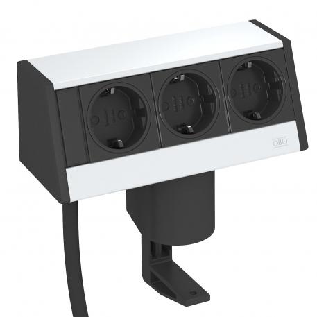 Deskbox DB, with fastening clamp, 3 sockets