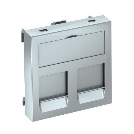 Data technology support, 1 module, straight outlet, type A Aluminium painted