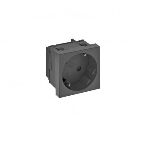 33° socket, protective contact, single Black-grey; RAL 7021