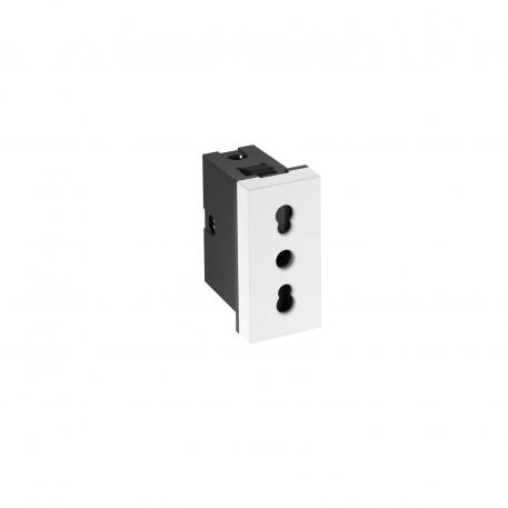 90° socket, Italy, single Pure white; RAL 9010