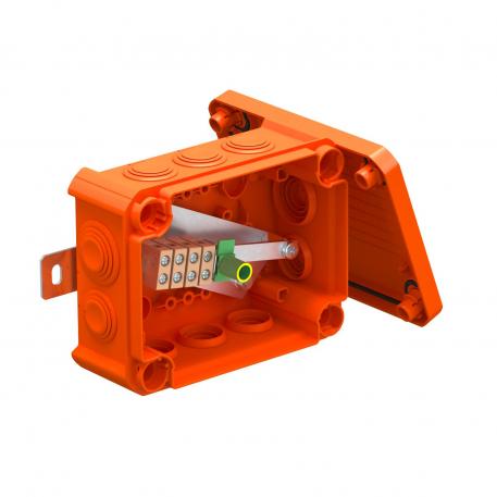 FireBox T100 sa utičnim zaptivkama, pojedinačne stezaljke 136x102x57 | 10 | IP66 | 8 x M25 2 x M32 | pastelno narandžasta; RAL 2003