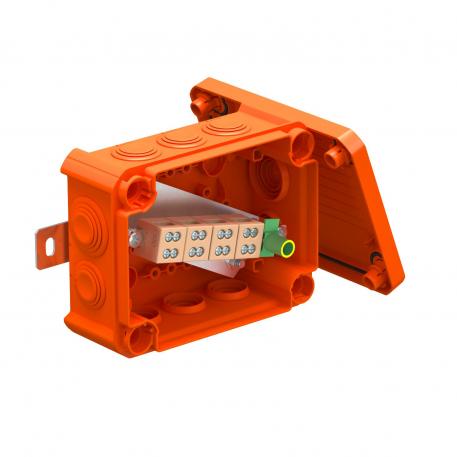 FireBox T100 sa utičnim zaptivkama, dvostruki priključci 136x102x57 | 10 | IP66 | 8 x M25 2 x M32 | pastelno narandžasta; RAL 2003