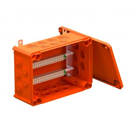 FireBox T350, with plug-in seals, for data technology, 4x32 267x182x110 | 10 | IP66 | 16 x M32 8 x M40 | Pastel orange; RAL 2003