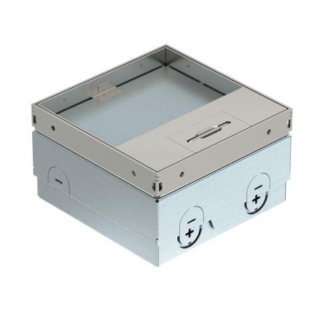 Podna kutija UDHOME-ONE, s upuštenjem za podnu oblogu i BS priključnicom, nehrđajući čelik