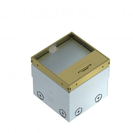 Podna kutija UDHOME2, s izvodom za kabele, s upuštenjem za podnu oblogu, neopremljena, mjed