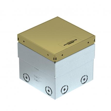 Podna kutija UDHOME2, bez izvoda za kabele, s upuštenjem za podnu oblogu, neopremljena, mjed