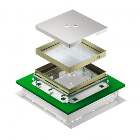 Height-adjustable, decouplable cassette for inspection opening, brass 136 | 442 | 25 |  | No cable outlet | 9